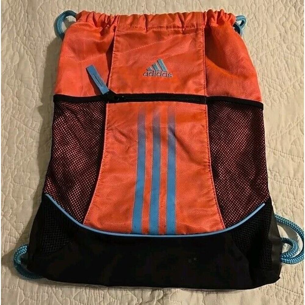 Adidas Pink and Light Blue String Bag